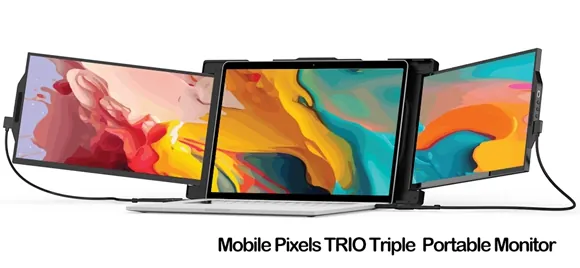 Portable dual monitor MacBook setup — work from anywhere in nature